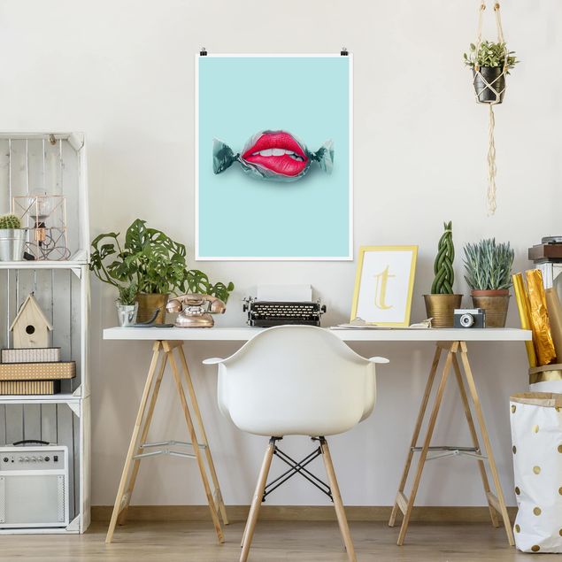 Art posters Candy With Lips