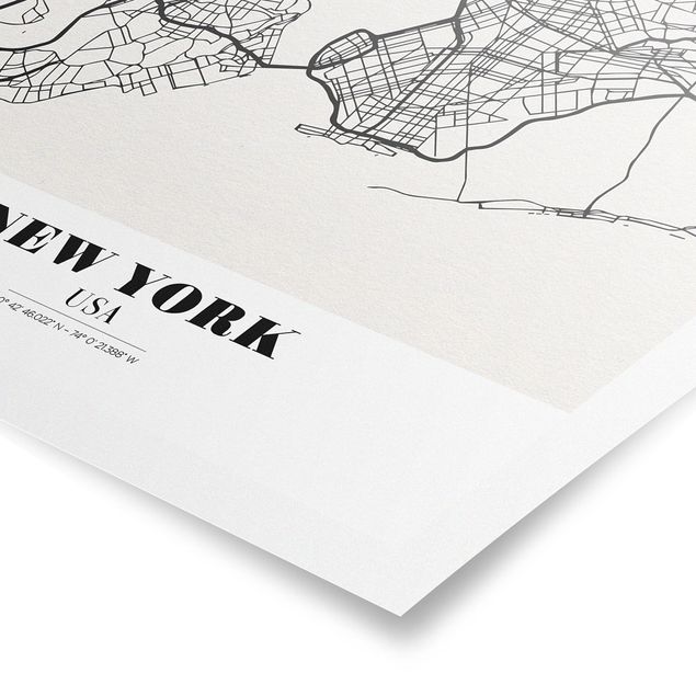 Quote wall art New York City Map - Classic