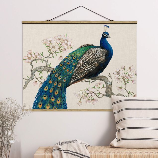 Kitchen Vintage Peacock With Cherry Blossoms