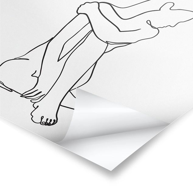 Line drawing art Line Art Woman Nude Black And White