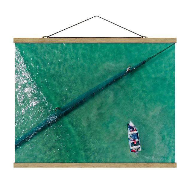 Beach prints Aerial View - Fishermen