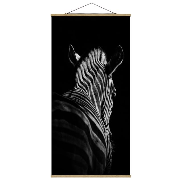 Modern art prints Dark Zebra Silhouette