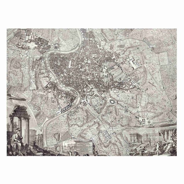 Italian prints Vintage Map Rome