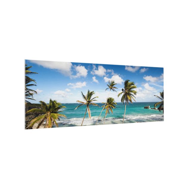 Glass splashback landscape Beach Of Barbados