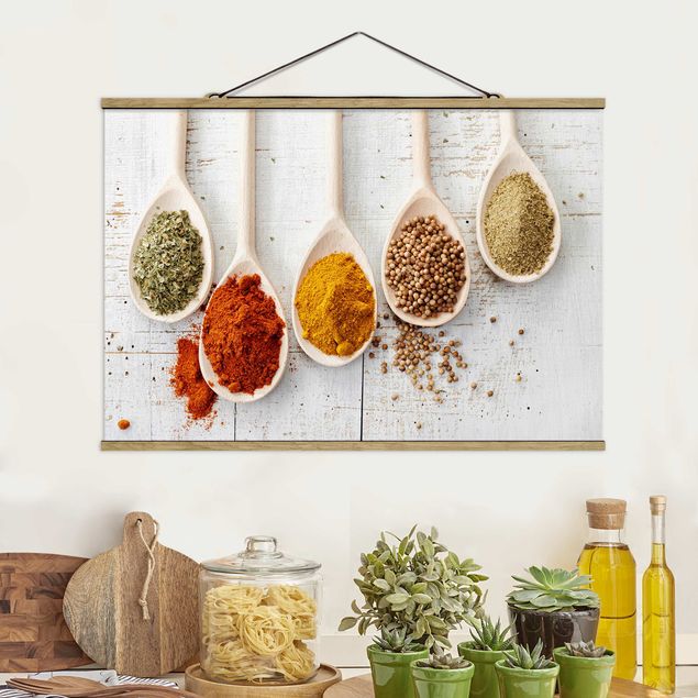 Kitchen Wooden Spoon With Spices