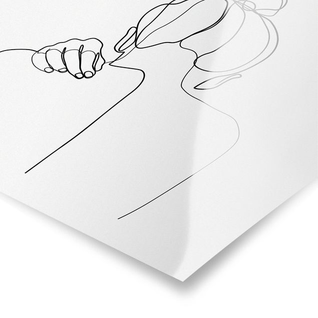 Black and white wall art Line Art Woman Neck Black And White