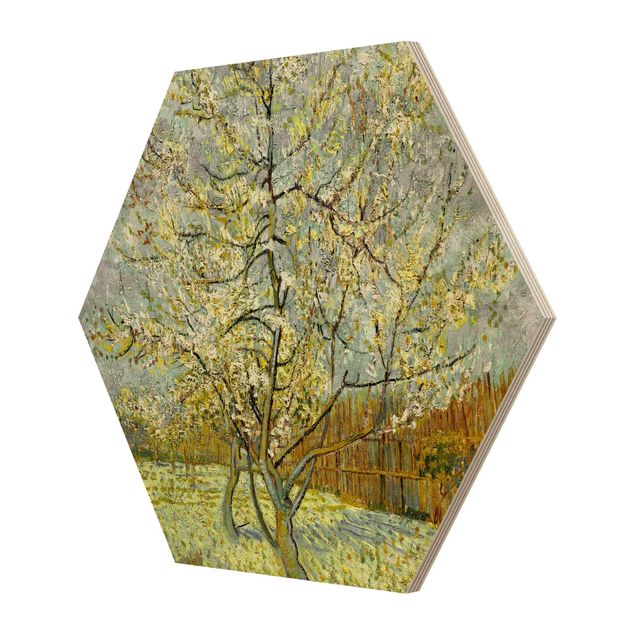 Wood prints landscape Vincent van Gogh - Flowering Peach Tree