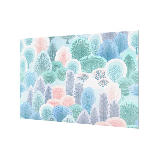 Splashback - Happy Forest In Pastel - Landscape format 3:2