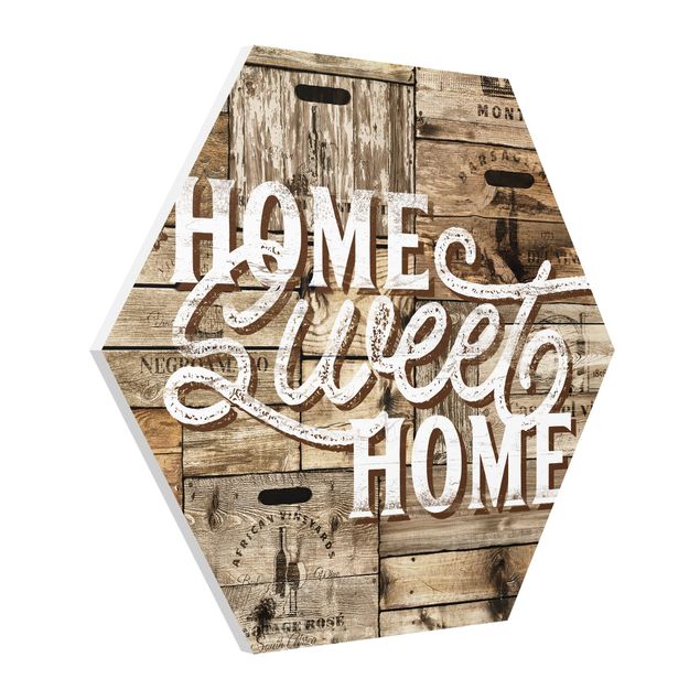 Modern art prints Home sweet Home Wooden Panel