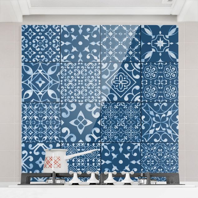 Kitchen Pattern Tiles Navy White