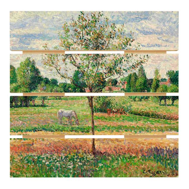 Post impressionism art Camille Pissarro - Meadow with Grey Horse, Eragny