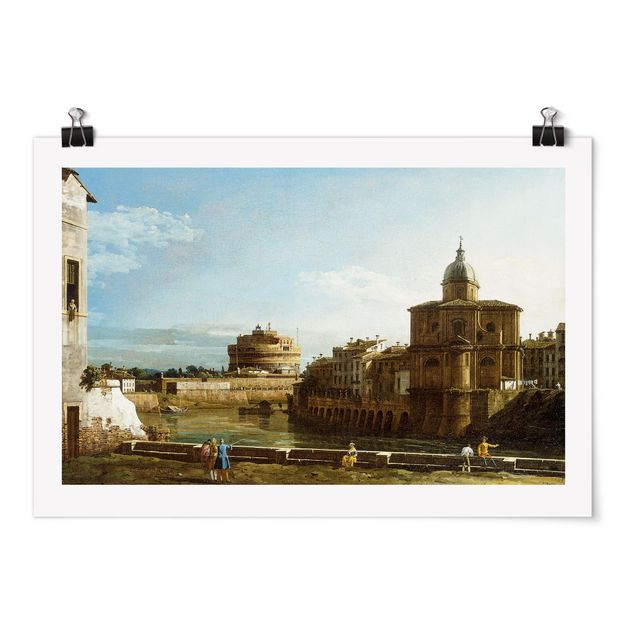 Art style Bernardo Bellotto - View of Rome on the Banks of the Tiber