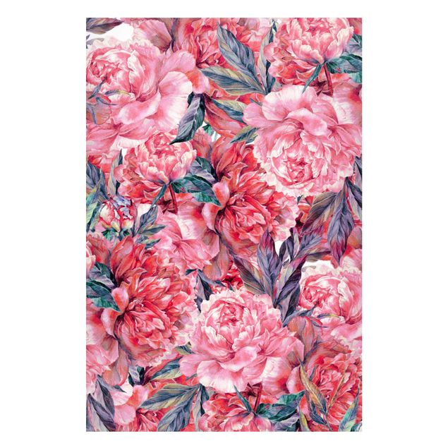 Magnet boards flower Delicate Watercolour Red Peony Pattern
