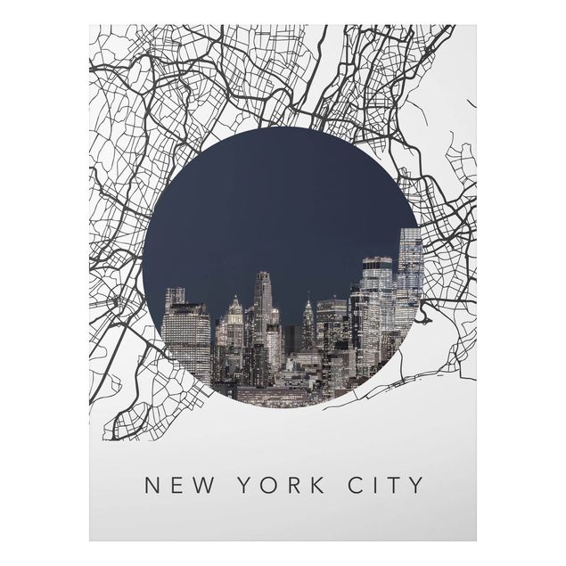 New York wall art Map Collage New York City
