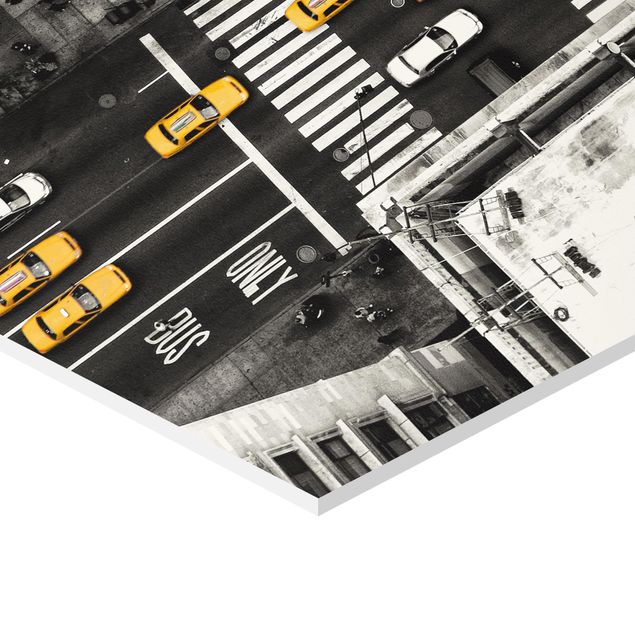 Hexagon shape pictures New York City Cabs