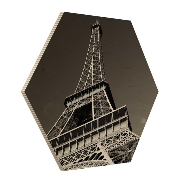 Wooden hexagon - Eiffel tower