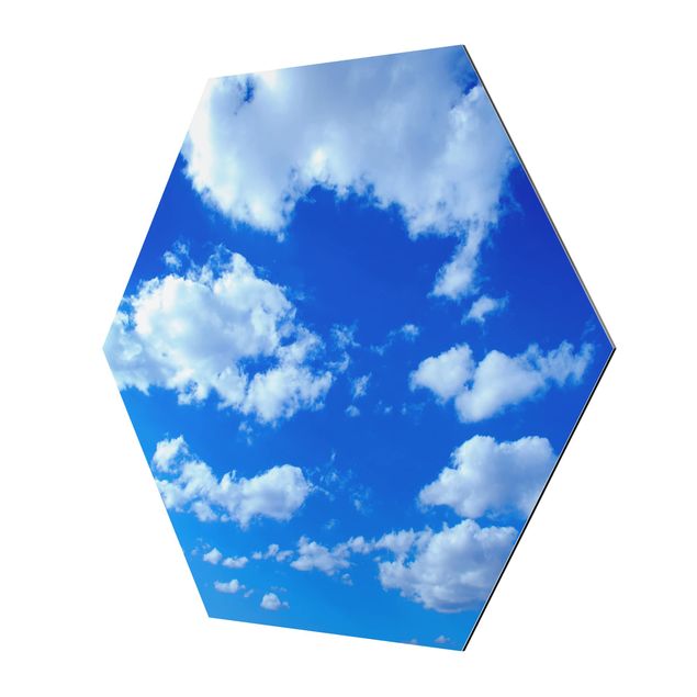 Alu-Dibond hexagon - Cloudy Sky