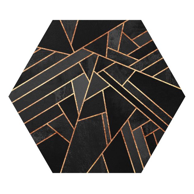 Black art prints Black Triangles Gold