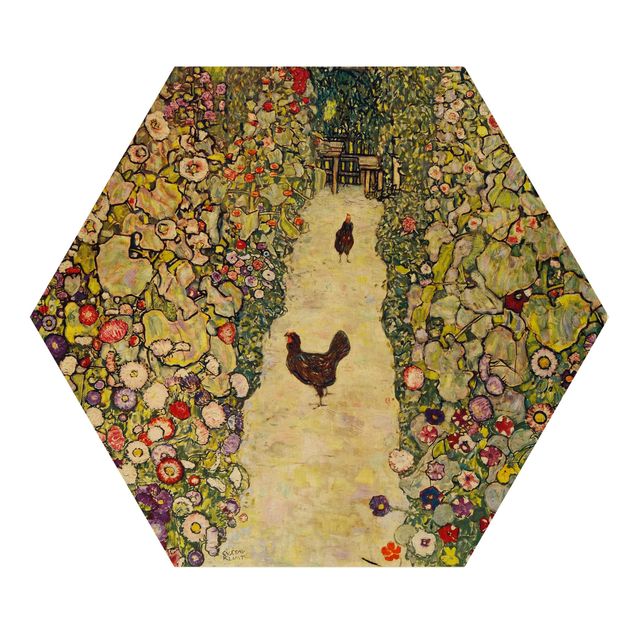Gustav Klimt artworks Gustav Klimt - Garden Path with Hens