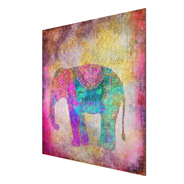 Canvas art Colourful Collage - Indian Elephant
