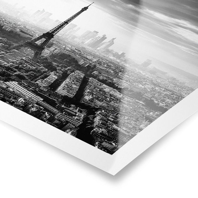 Architectural prints The Eiffel Tower From Above Black And White