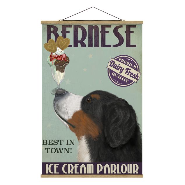 Prints animals Bernese Mountain Dog With Ice