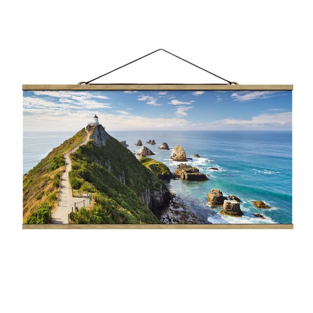 Mountain art prints Nugget Point Lighthouse And Sea New Zealand