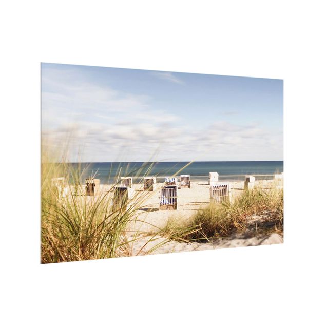 Glass splashback beach Baltic Sea And Beach Chairs