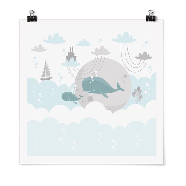 Animal canvas Clouds With Whale And Castle