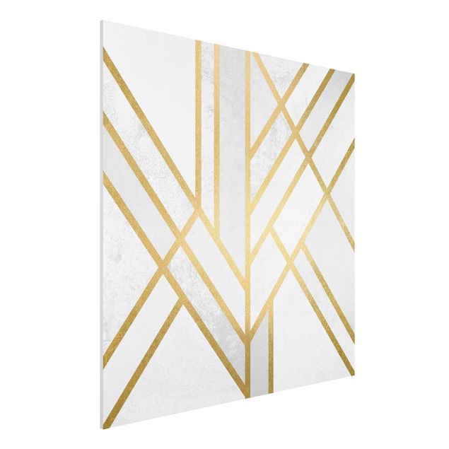 Canvas art Art Deco Geometry White Gold