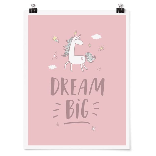 Prints modern Dream big Unicorn