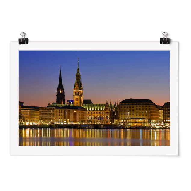 Posters architecture and skylines Hamburg Panorama