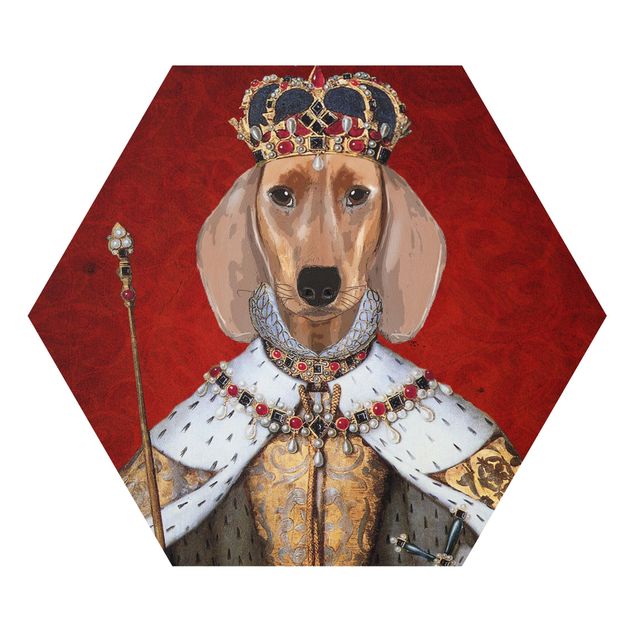Retro wall art Animal Portrait - Dachshund Queen