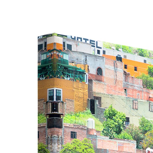 Canvas wall art Coloured Houses Front Guanajuato