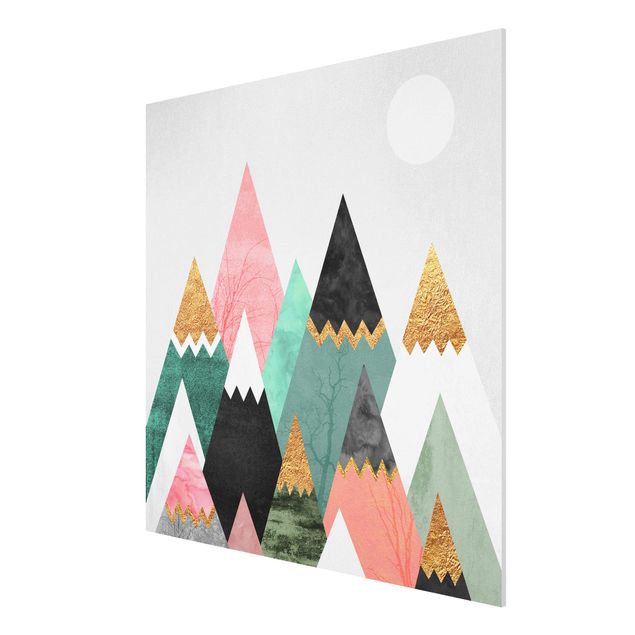Landscape canvas prints Triangular Mountains With Gold Tips