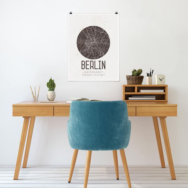 Posters maps City Map Berlin - Retro