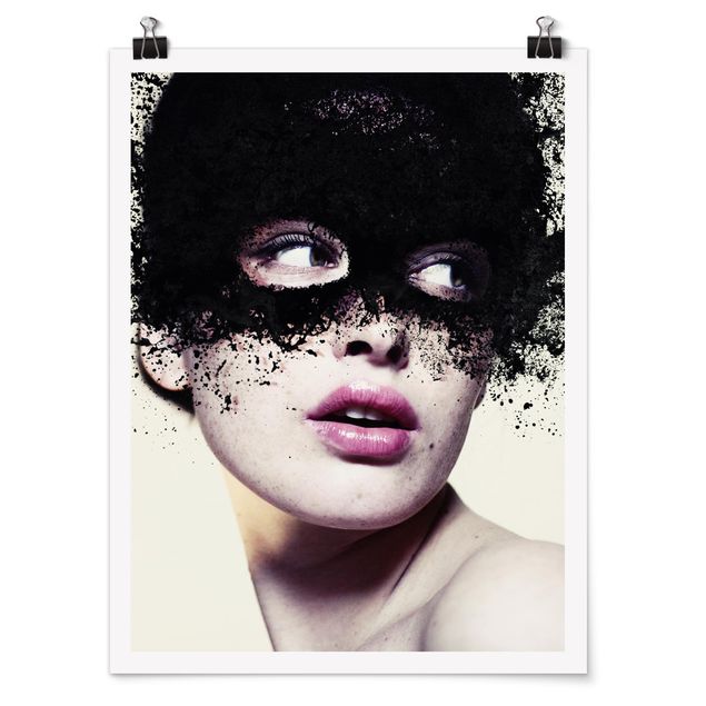 Portrait canvas prints The girl with the black mask