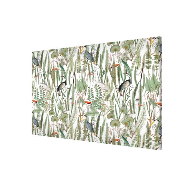 Prints floral Flamingos And Storks With Plants