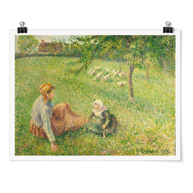 Post impressionism Camille Pissarro - The Geese Pasture