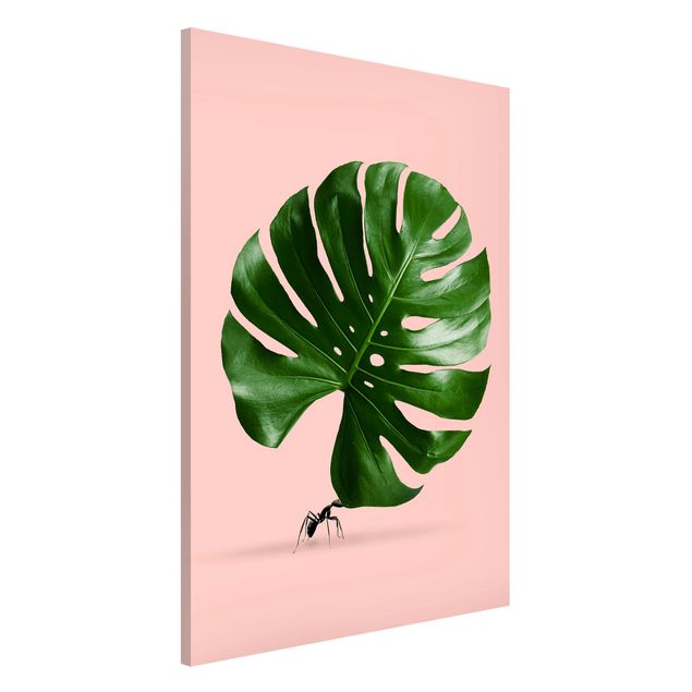 Magnet boards flower Ant With Monstera Leaf