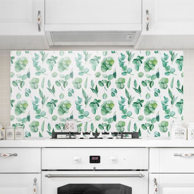 Kitchen Watercolour Eucalyptus Branch And Leaves Pattern