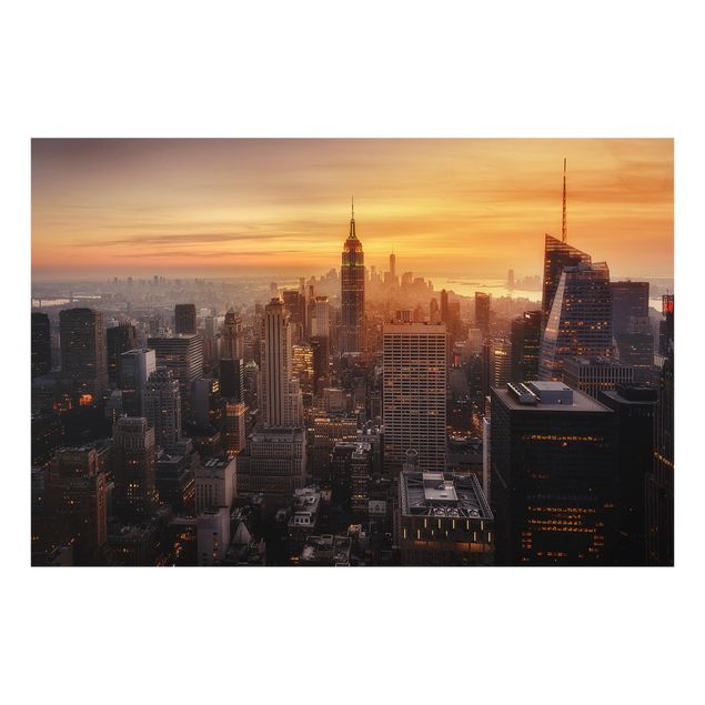 Glass Splashback - Manhattan Skyline Evening - Landscape 2:3