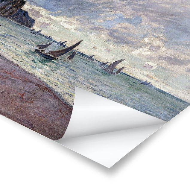 Art posters Claude Monet - Fishing Boats In Front Of The Beach And Cliffs Of Pourville