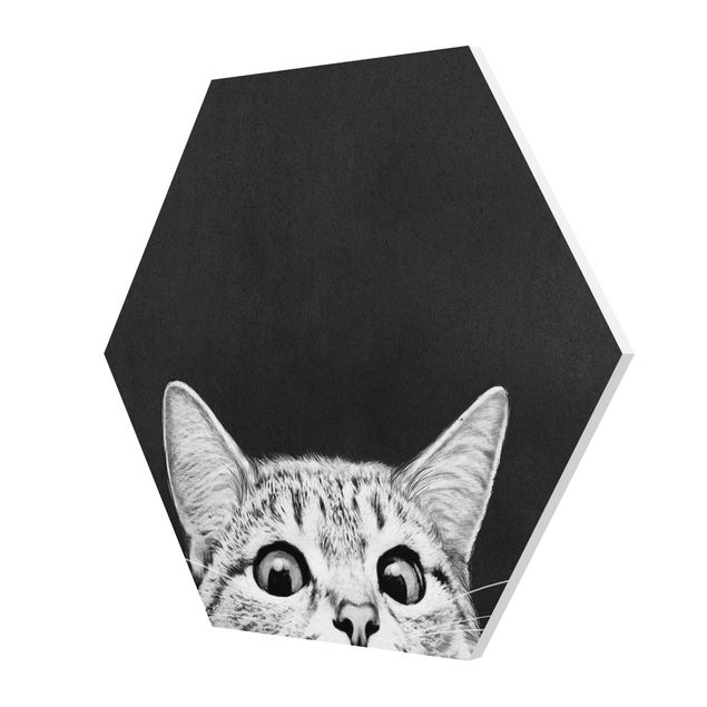 Modern art prints Illustration Cat Black And White Drawing