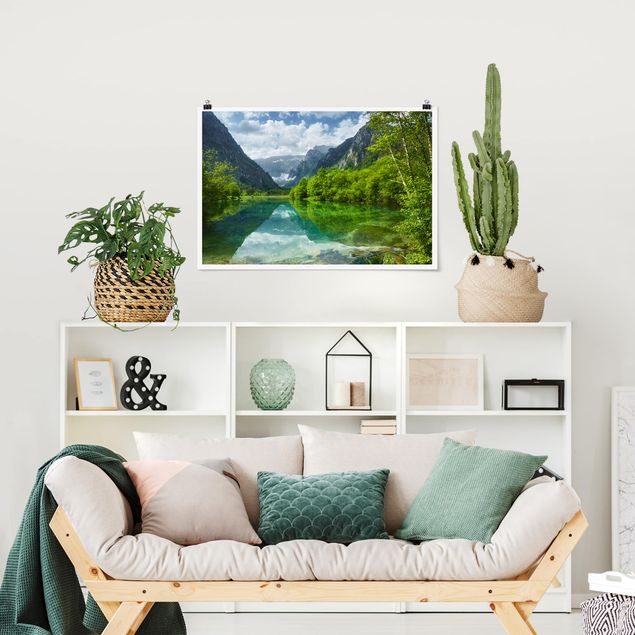 Landscape wall art Mountain Lake With Water Reflection