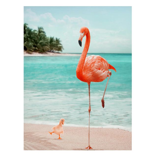 Landscape wall art Beach With Flamingo