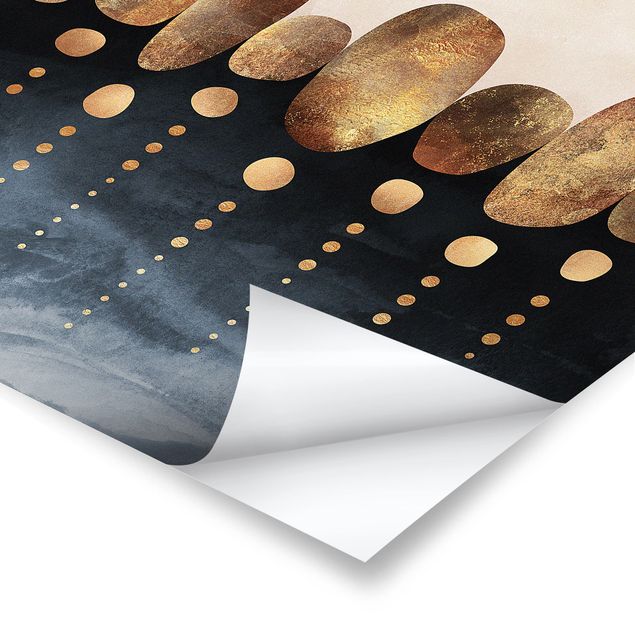 Poster print Abstract Golden Stones