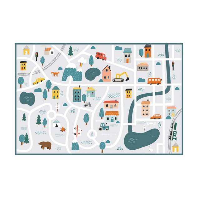contemporary rugs Playoom Mat Smalltown - From the City Into Nature
