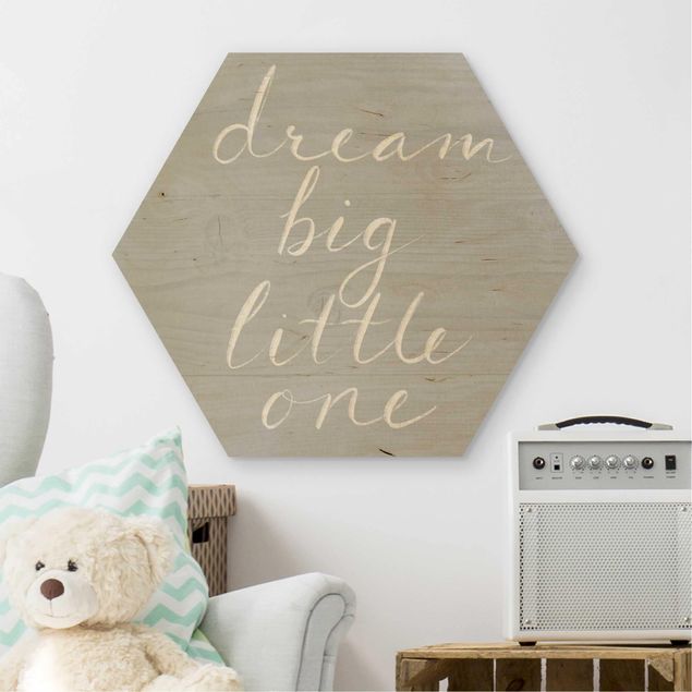 Wood prints sayings & quotes Wooden Wall Gray - Dream Big