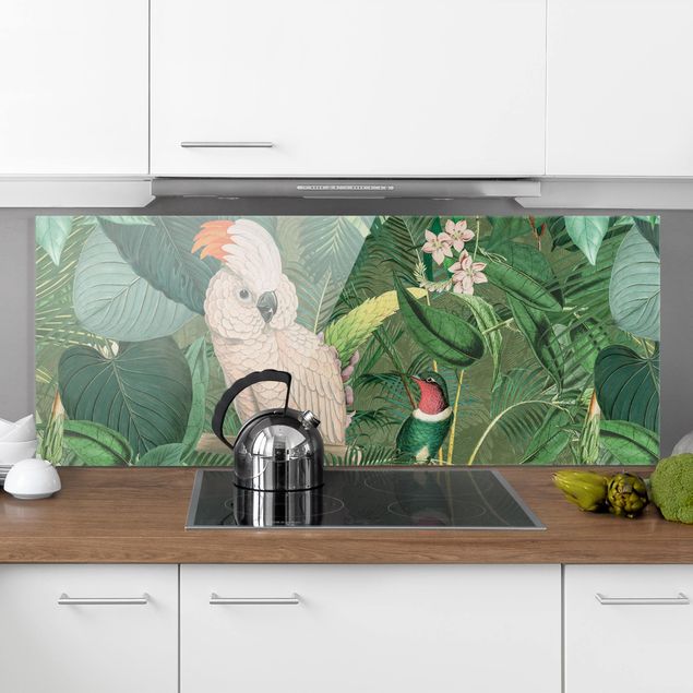 Kitchen Vintage Collage - Cockatoo And Hummingbird
